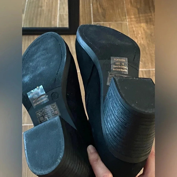 *EUC* JOURNEE COLLECTION WOMEN'S SANA OVER THE KNEE BOOTS,BLACK FAUX SUEDE - Picture 6 of 8